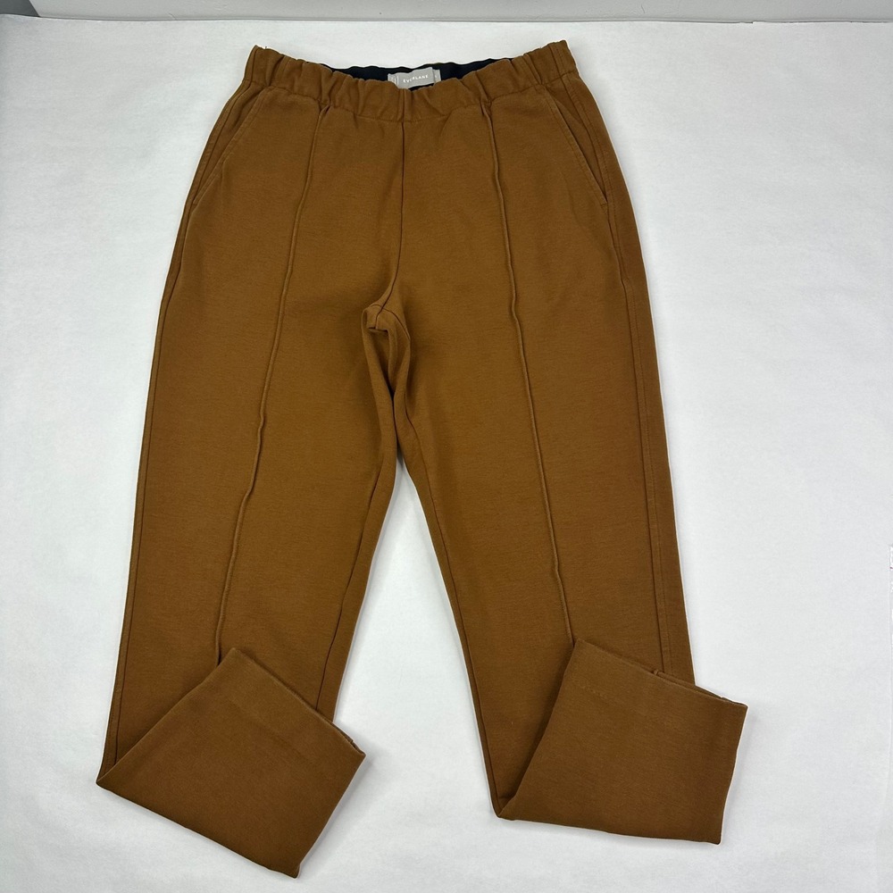 Everlane Dream Pant Amber Brown Pintuck Tapered Elastic Waist Trouser‎ Small